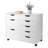 Halifax 6-Drawer Multi-Storage Mobile Cabinet in White, 26.09" H X 32.12" W X 15.83" D-1406940710