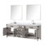 Meuble-lavabo double en chêne blanc 80 po X P 22 po D, dessus en marbre de Carrare, ensemble de robinet et Miroirs-118024522
