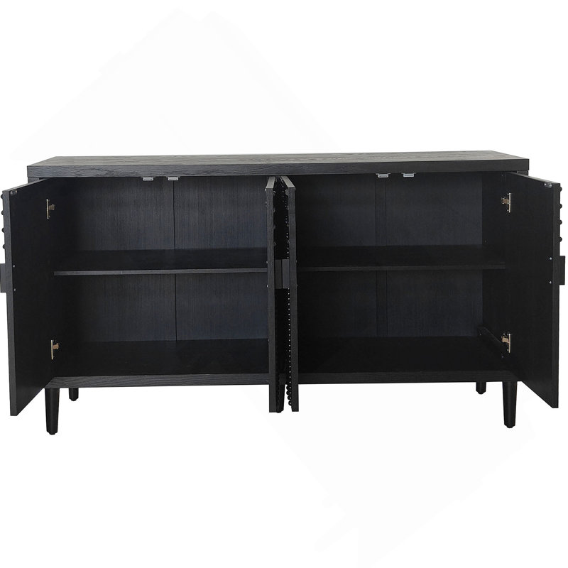 Armoire de rangement moderne 4 portes en bois noir