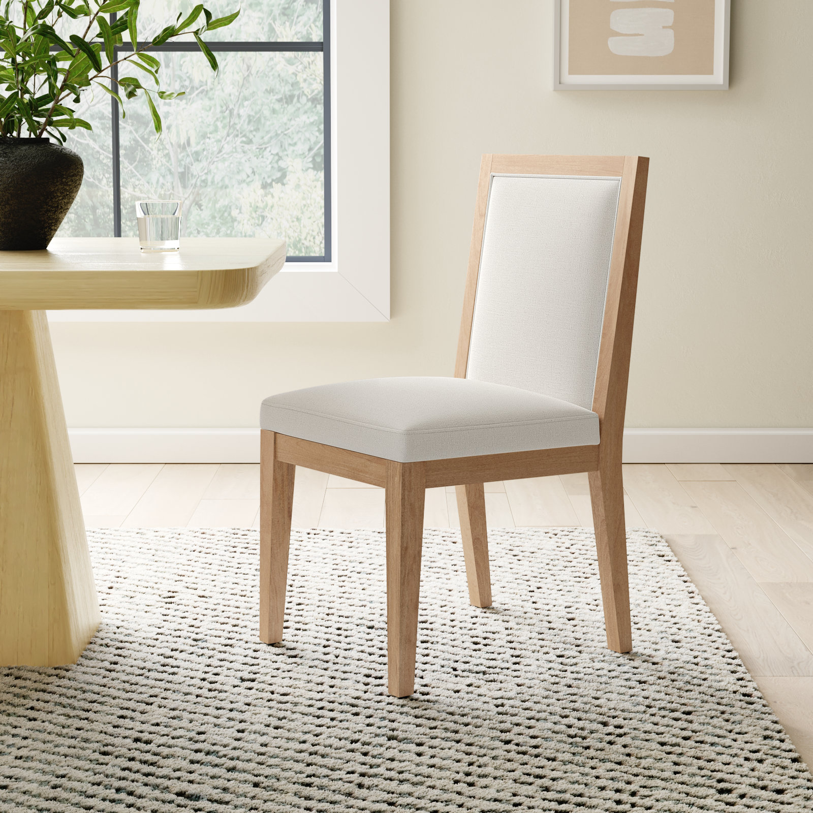 Meria Dining Chair, Alpacas White Linen Blend