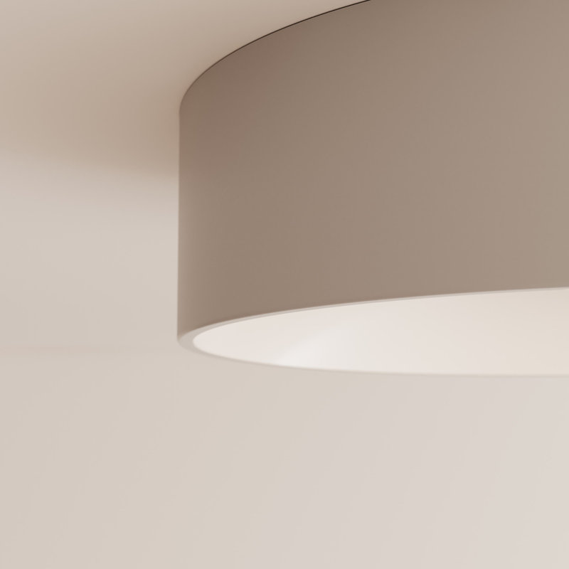 Plafonnier encastré 1 lumière DEL Ilios, Blanc satiné, H 4,5 po x l 14 po x P 14 po