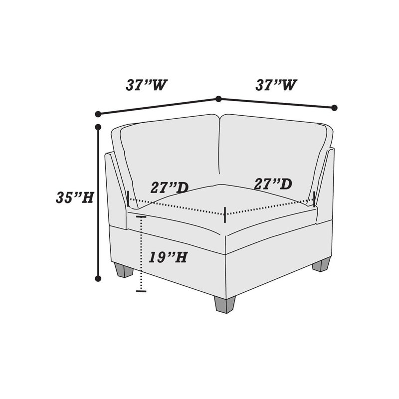 Comfortable Grey Chenille Modular 6Pc Sectional , With 3X Corner Wedge, 2X Armless Chairs And 1X For Home Stylish Sofas, 2 1