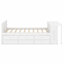 Lit plateforme moderne en bois, bureau d'étude et tablette de présentation, lit gigogne avec 3 tiroirs spacieux-128979384