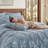 Bedsure Queen Burgundy Pintuck Bed-in-a-Bag - Mineral Blue Pinch Pleat Comforter Set with Sheets, Pillowcases & Shams (Set of 7)-105523204-105523230