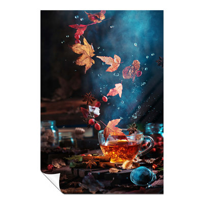 Briar Tea With Autumn Leaves Swirl - No Frame Print