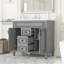 Meuble-lavabo moderne 36 po avec lavabo en résine, 2 portes à fermeture douce et 2 tiroirs-107394923