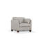 White Genuine Leather Arm Chair