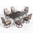 Bjartmar 6 - Person Outdoor Dining Set with Umbrella(Optional) & 6 Swivel Chairs-987339374-978741102