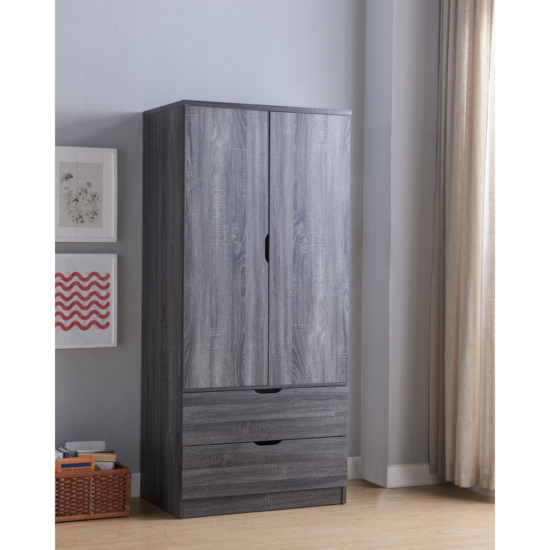 Armoire utilitaire pour chambre à coucher Utility Home, Gris patiné