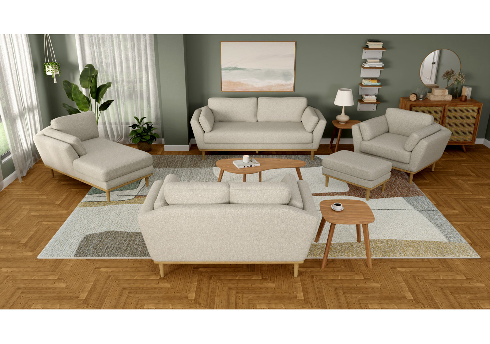 83" Flared Arm Sofa, 35" H x 83" W x 35" D