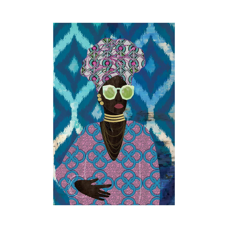 «Modern Turban Queen I» par Nikki Chu - reproduction, Toile tendue, H 12 po x l 8 po x P 0,75 po