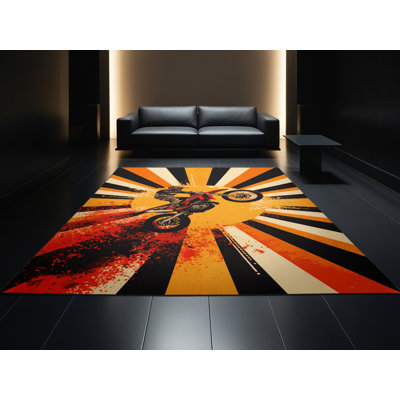 Tapis brun moelleux et éclectique à motif de sauts de saleté moelleux et éclectique emberton