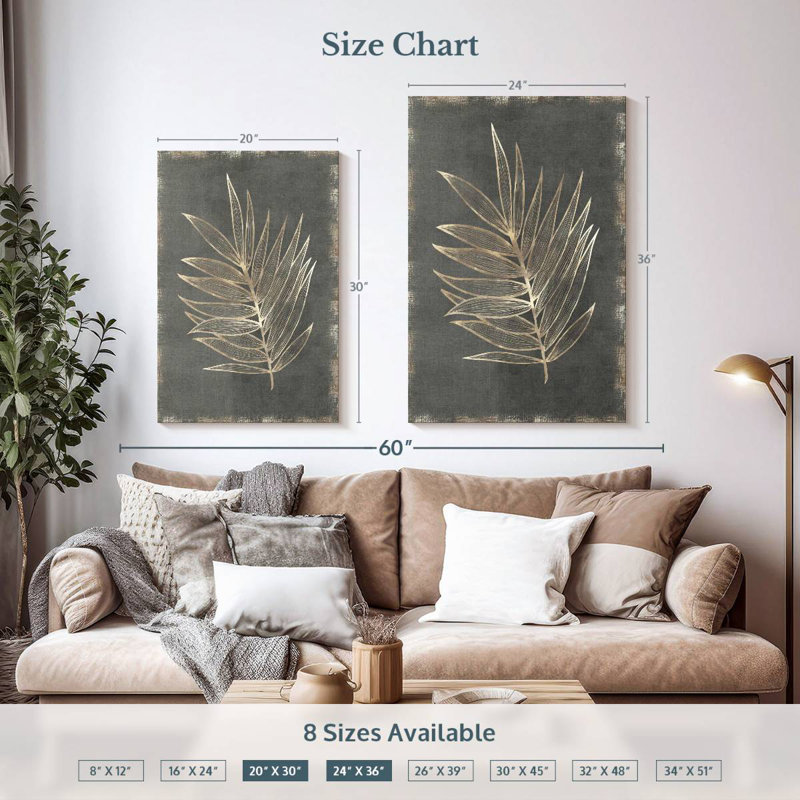 Harnek Gilded Botanical I, 36" H x 24" W