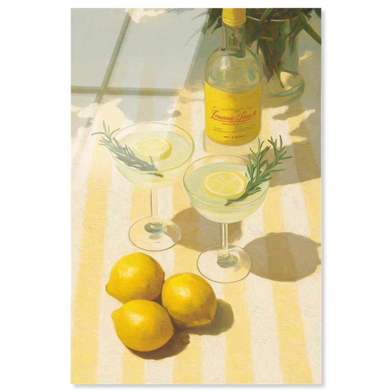 «Limoncello Sunbeam», reproduction d'art en acrylique sur toile par Art Remedy, H 15 po x l 10 po