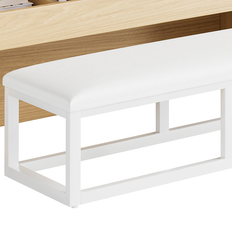 Banc rembourré Senna, Bois naturel