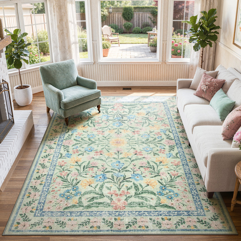  Tapis lavables antidérapants Boho, Rectangle 9 pi x 12 pi