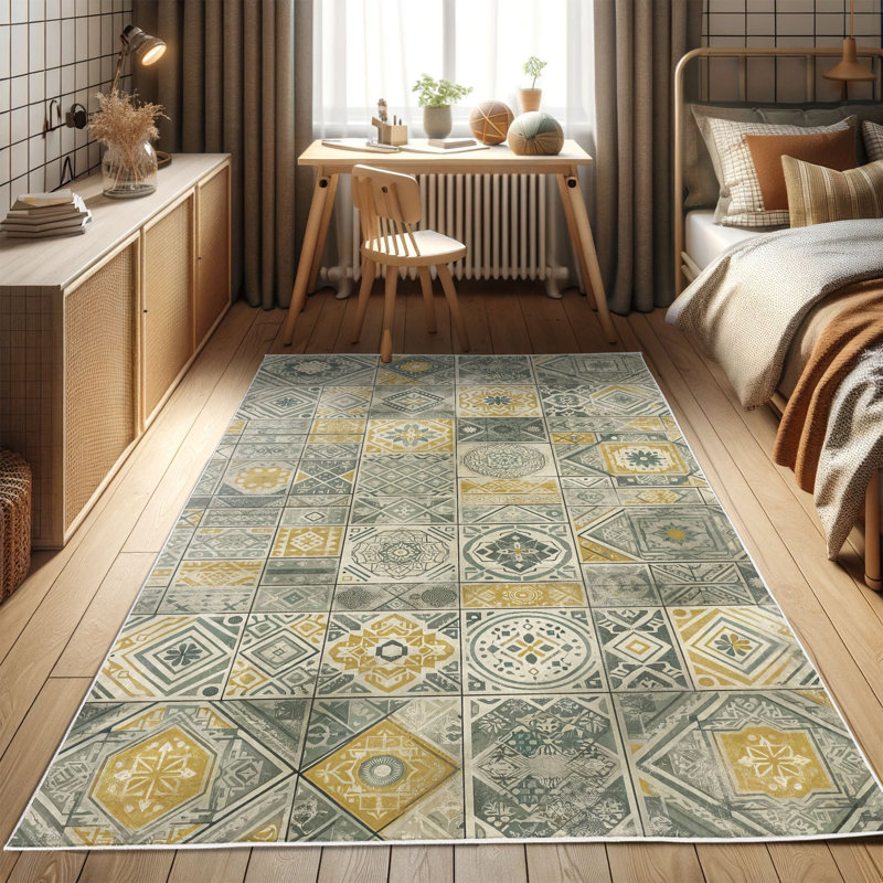 Machine Printed 177cm X 122cm Area Rug