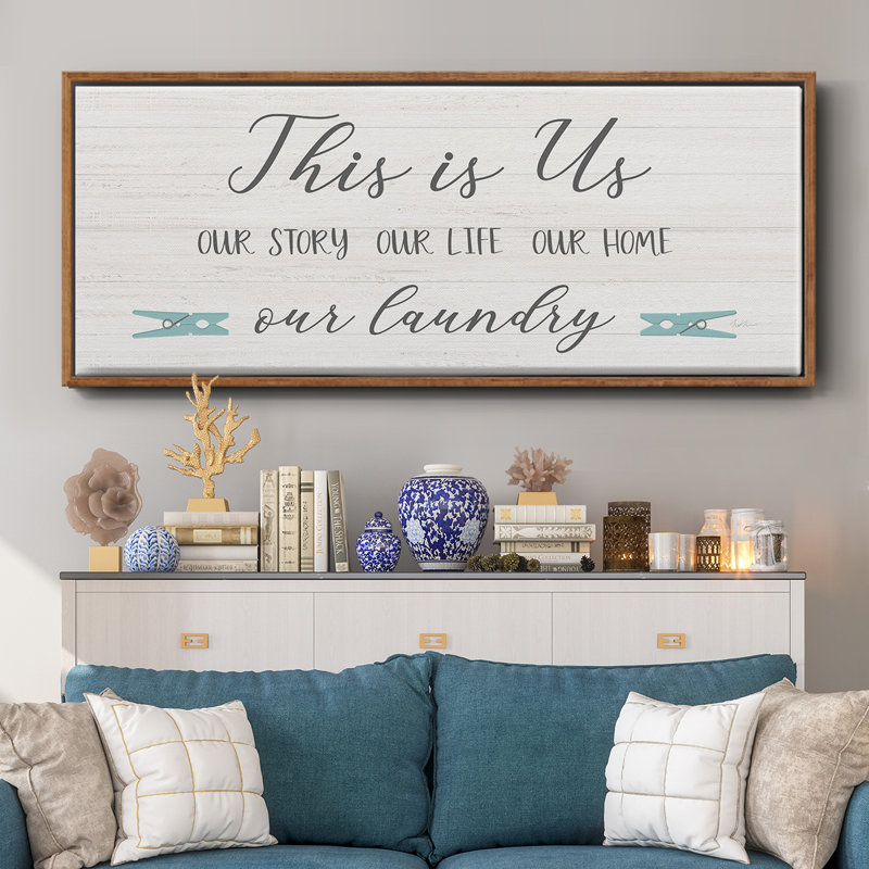 «Us and our Laundry», toile encadrée, H 20 po x l 50 po