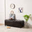 Banc de rangement avec repose-pieds, repose-pieds de 46 po en similicuir avec rangement pour le salon, banc de bout de lit pour la chambre à coucher, banc d'entrée avec rangement, noir