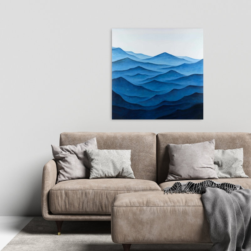 « dark calme ocean vagues », reproduction de peinture à l’huile sur toile tendue, H 24 po x l 24 po x P 1,5 po