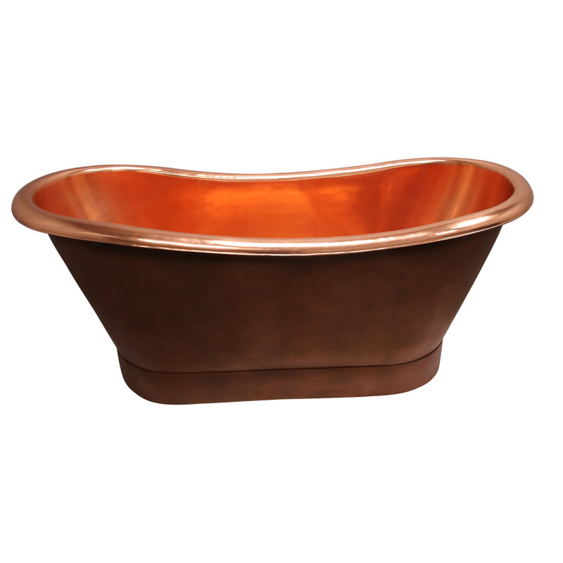 70.25'' x 31.62'' Freestanding Soaking Copper Bathtub