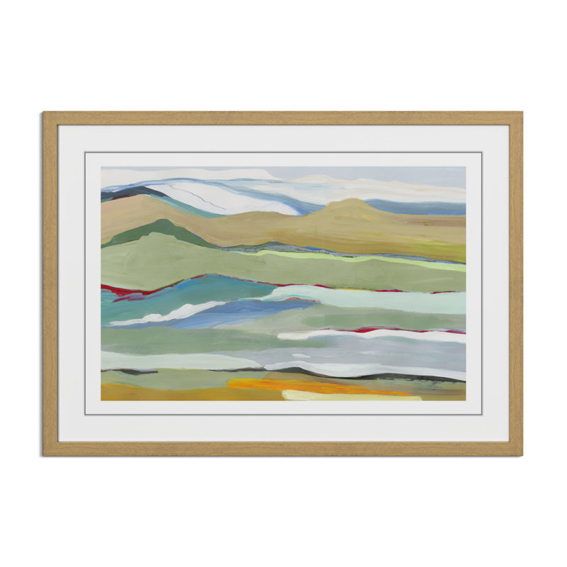 Dee Goodbye Summer on the Hills - Picture Frame Painting, Natural Wood Framed, 25.5" H x 35.5" W x 0.75" D