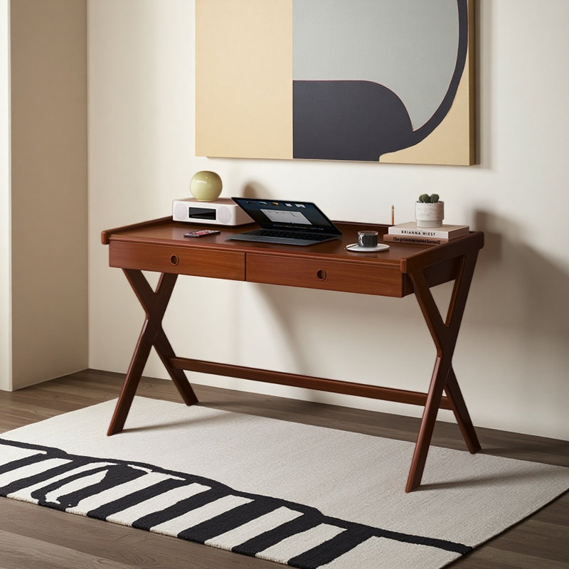 Petit bureau de style nordique, H 30,71 po x l 47,24 po x P 23,62 po, Brun