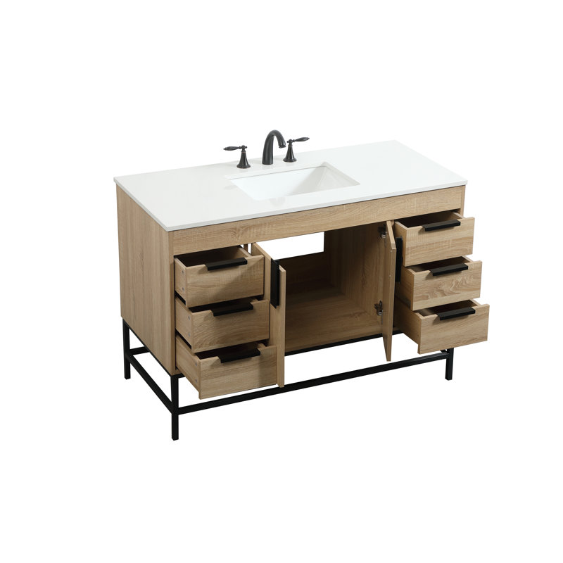 Ensemble de meuble-lavabo simple 48 po Eugene, Bois de manguier