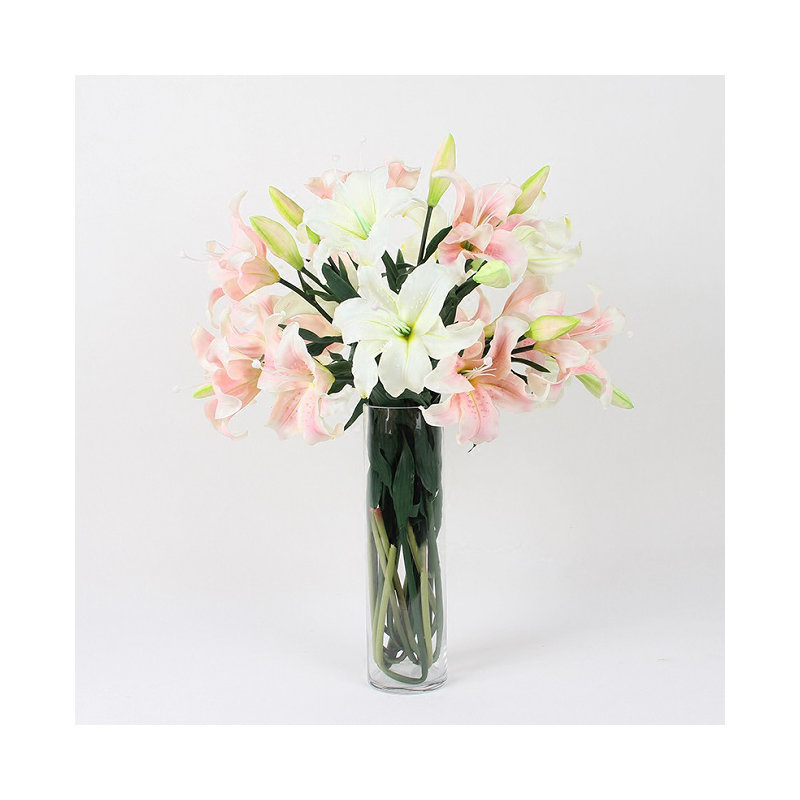 Tige de lily real touch, Rose, 1 tige