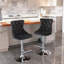 Tabourets de bar pivotants en velours à hauteur réglable de 25 à 33 po, tabourets de bar à base avec dossier capitonnés confortables pour un pub à la maison et un îlot de cuisine, ensemble de 2-121093420-121093430