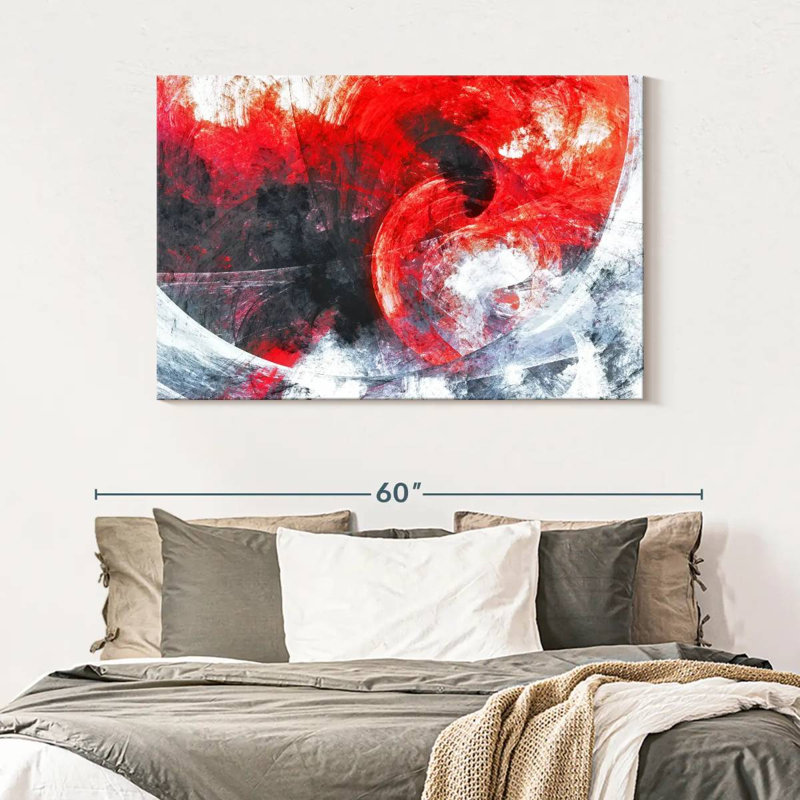 Avery Red Whirlpool Abstract, 32" H x 48" W