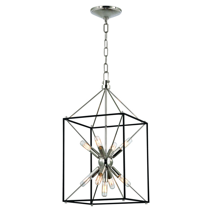 Glendale 9 Light Lantern, 24.75" H x 12.25" W x 12.25" D, Polished Nickel