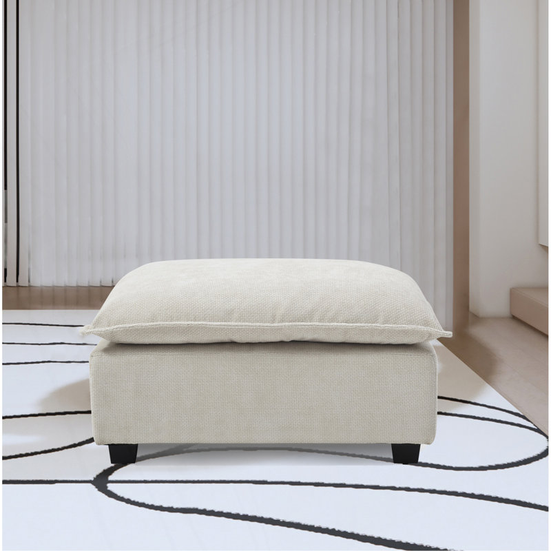 Repose-pieds modulaire contemporain en tissu Chenille