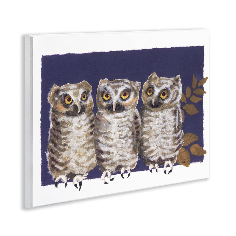 «Owl Trio & Leaves» par Nancy Overton