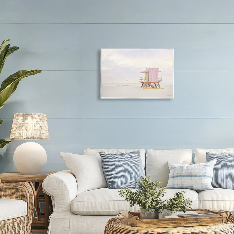 Plaque rose Pink Paradise Beach, design par Seven Trees Design, H 13 po x l 19 po