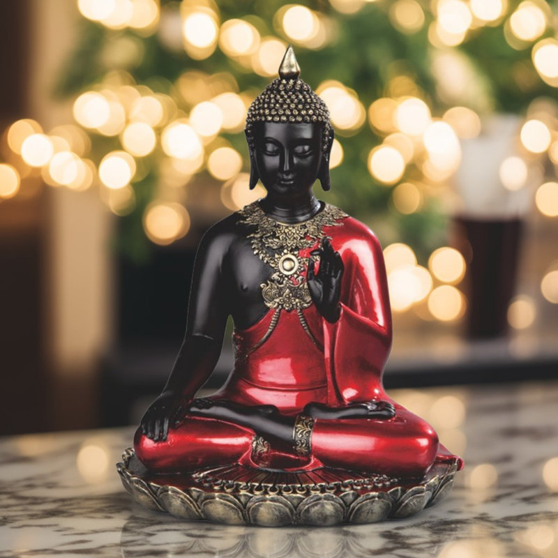 Figurine 11,25 "H Bouddha priant et méditant