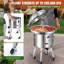 Batterie de cuisine en acier inoxydable 20 po mexicain Comal et brûleur au propane 200 000 BTU, brûleur de poêle extérieur, pieds à roulettes et pare-brise à 360 °, grande plaque chauffante, disco Para Cocinaire