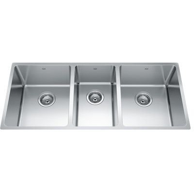 Évier de cuisine en acier inoxydable à triple cuve encastrable 41,5 po LR x 16,6 po Brookmore Brookmore