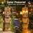 12.6" Solar Powered Tiki Figure with Lighted Torch Garden Statue