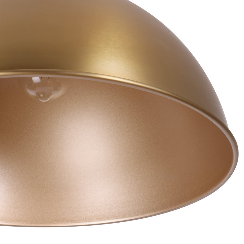 Luminaire suspendu pour îlot de cuisine à 1 dôme 17,7 po Lysander, Or brossé, H 56,7 po x l 17,7 po x P 17,7 po