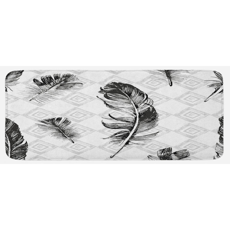 Tapis de cuisine délavé à motif géométrique de mosaïques à motif de mosaïques