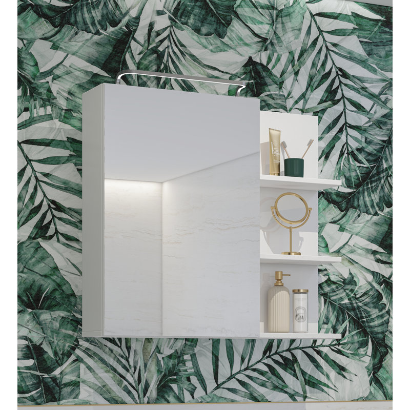Rodner Laminate Wall Bathroom Cabinet, White