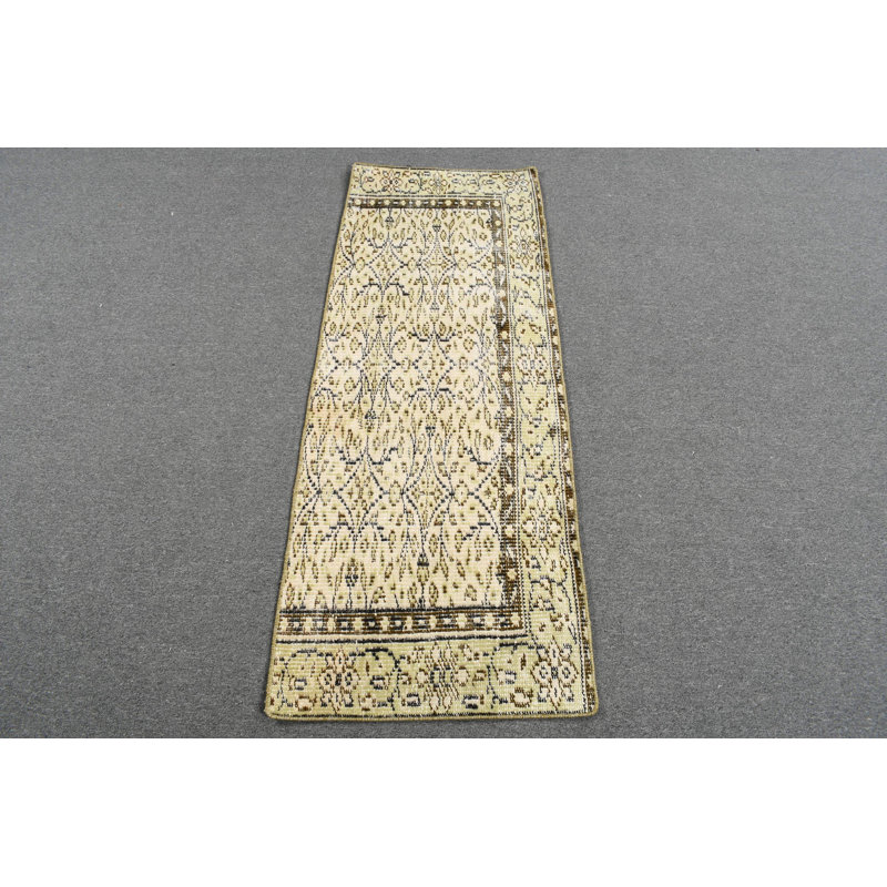 Tapis de style turc classique classique Oushak vert authentique idéal pour les couloirs