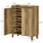 5-Tier Shoes Rack Wooden Shoe Cabinet with Doors 4 Adjustable Shelves, 38.98" Tall Storage Cabinet with Open Top Shelf, 20 Pairs Shoe Organizer for Entryway, Hallway, Bedroom (Brown)