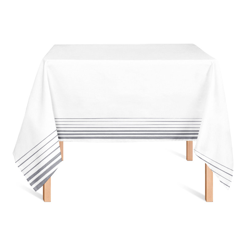 Abdul-Nafi Striped Square Tablecloth, Dark Gray
