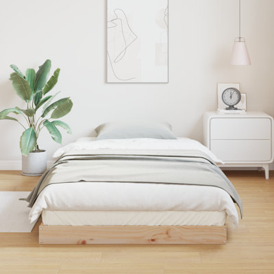 Floor Bed Frame Solid Pine Wood