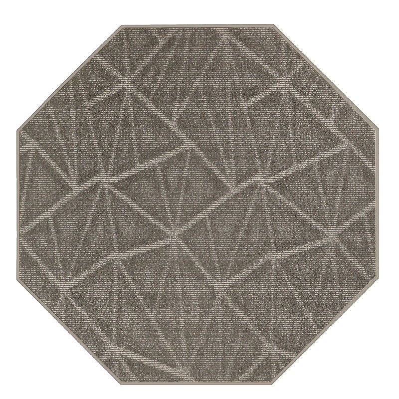 Didonato Geometric Neutral Area Rug, Octagon 6'