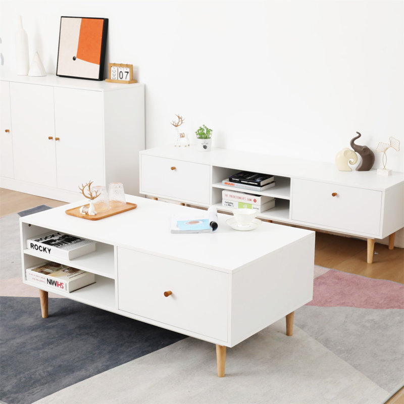 2 DRAWERS COFFEE  TABLE-1130