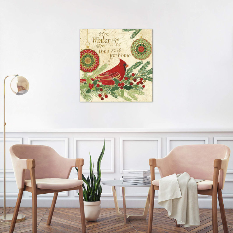 Winter Feathers V by Veronique Charron - Wrapped Canvas Print, 45.72 cm H x 45.72 cm W x 1.91 cm D