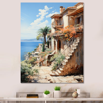 Spain Mediterranean Serenity In Mallorcain - Cityscapes Canvas Wall Art